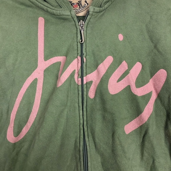 ❤️Juicy Couture Green & Pink Zip Up Hoodie❤️ - Picture 3 of 7
